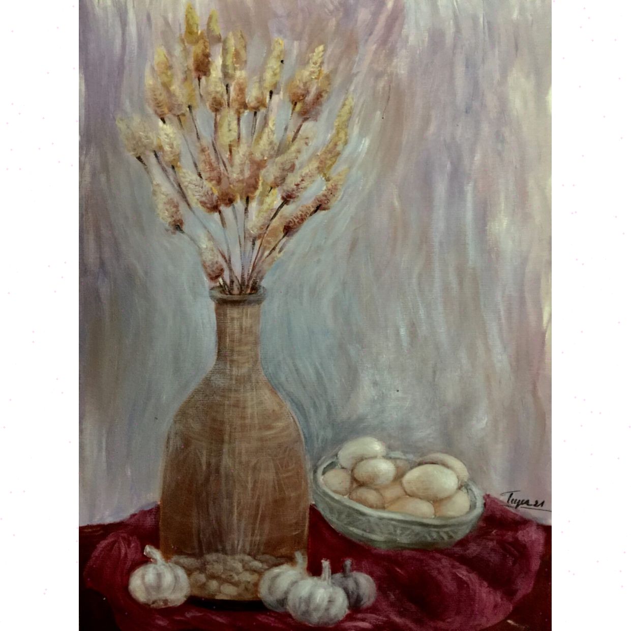 Tranh Hoa Góc thân quen Acrylic 30x40cm Bản quyền chính hãng 