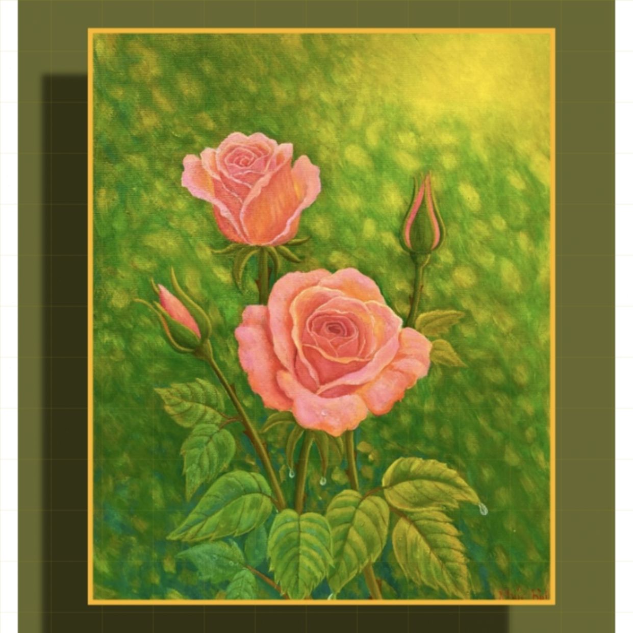 Tranh Hoa Hồng Acrylic 40x50cm Độc Bản Sang Trọng 2025 