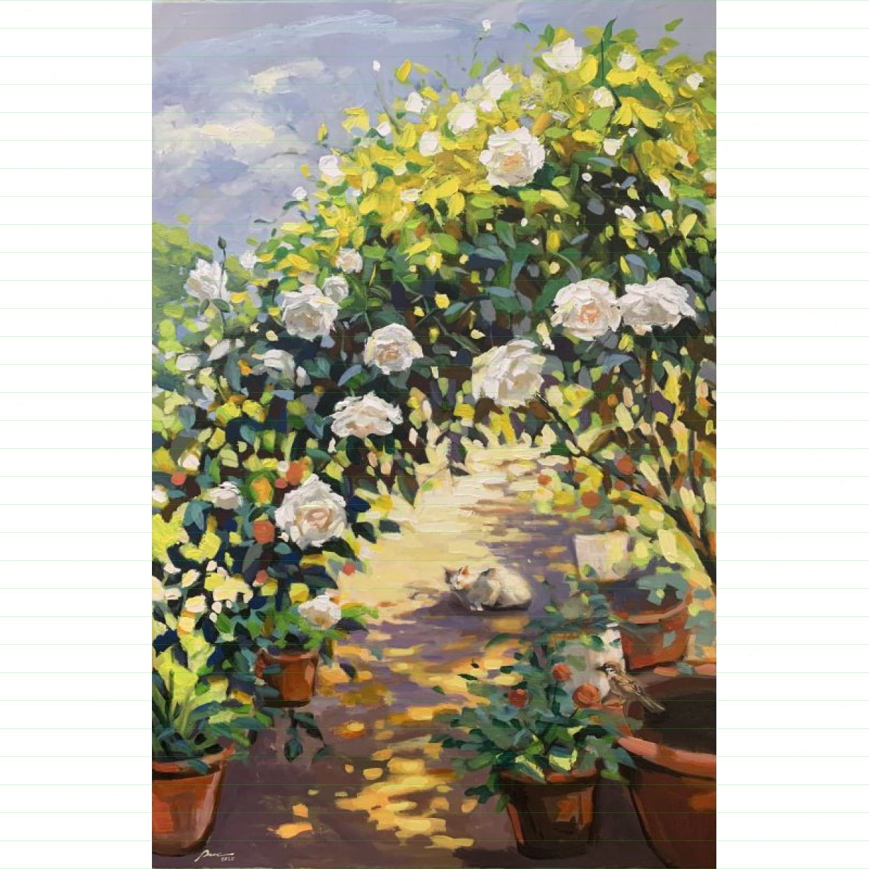 Tranh hoa hồng đẹp độc bản kích thước 90x60cm giá tốt 