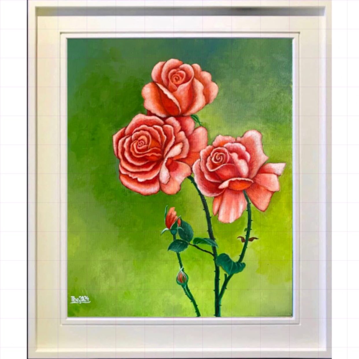 Tranh Hoa Hồng Rose 3 đẹp độc đáo chất liệu Acrylic cao cấp 