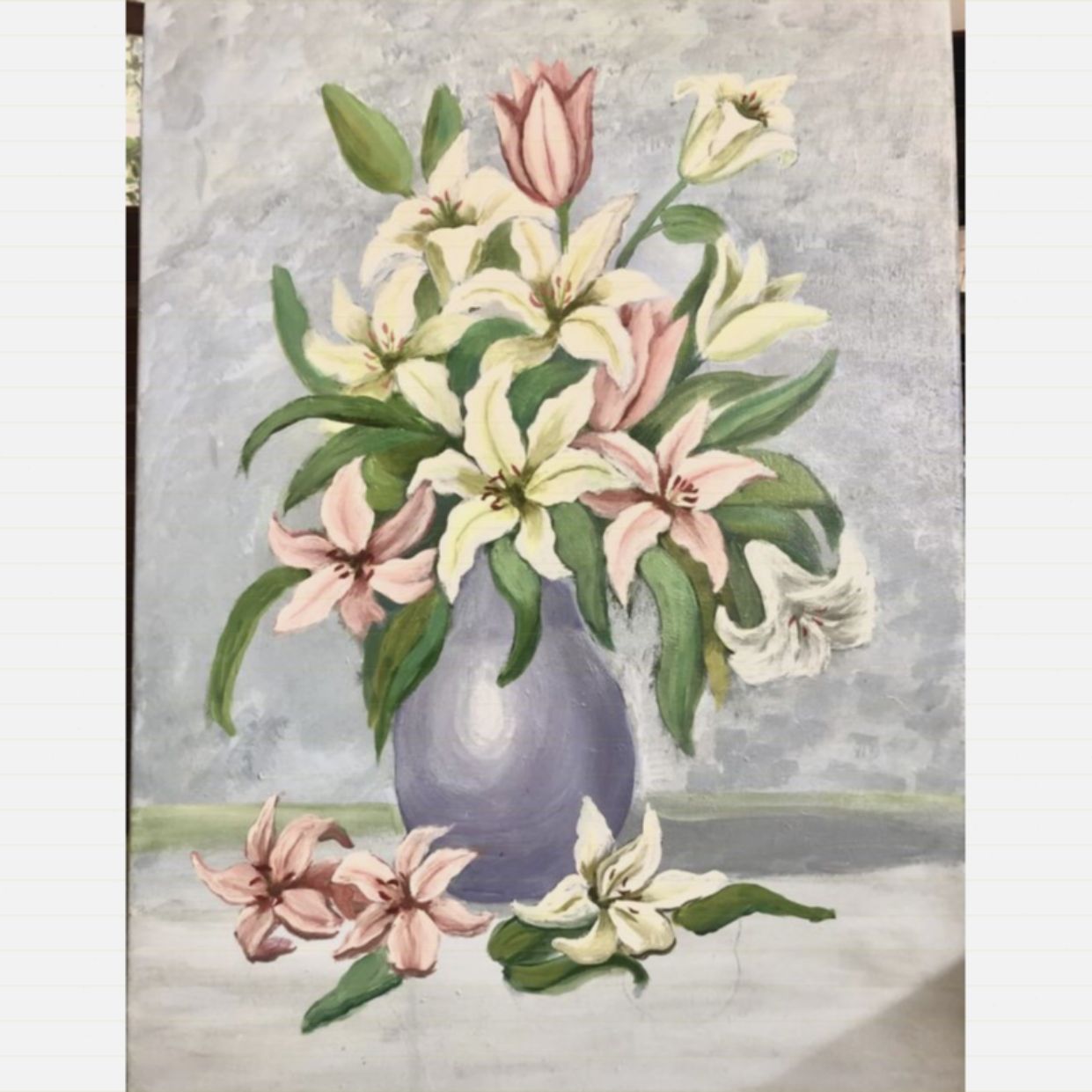 Tranh Hoa Bên Khung Cửa Acrylic 40x50cm Độc Bản Giá Tốt 
