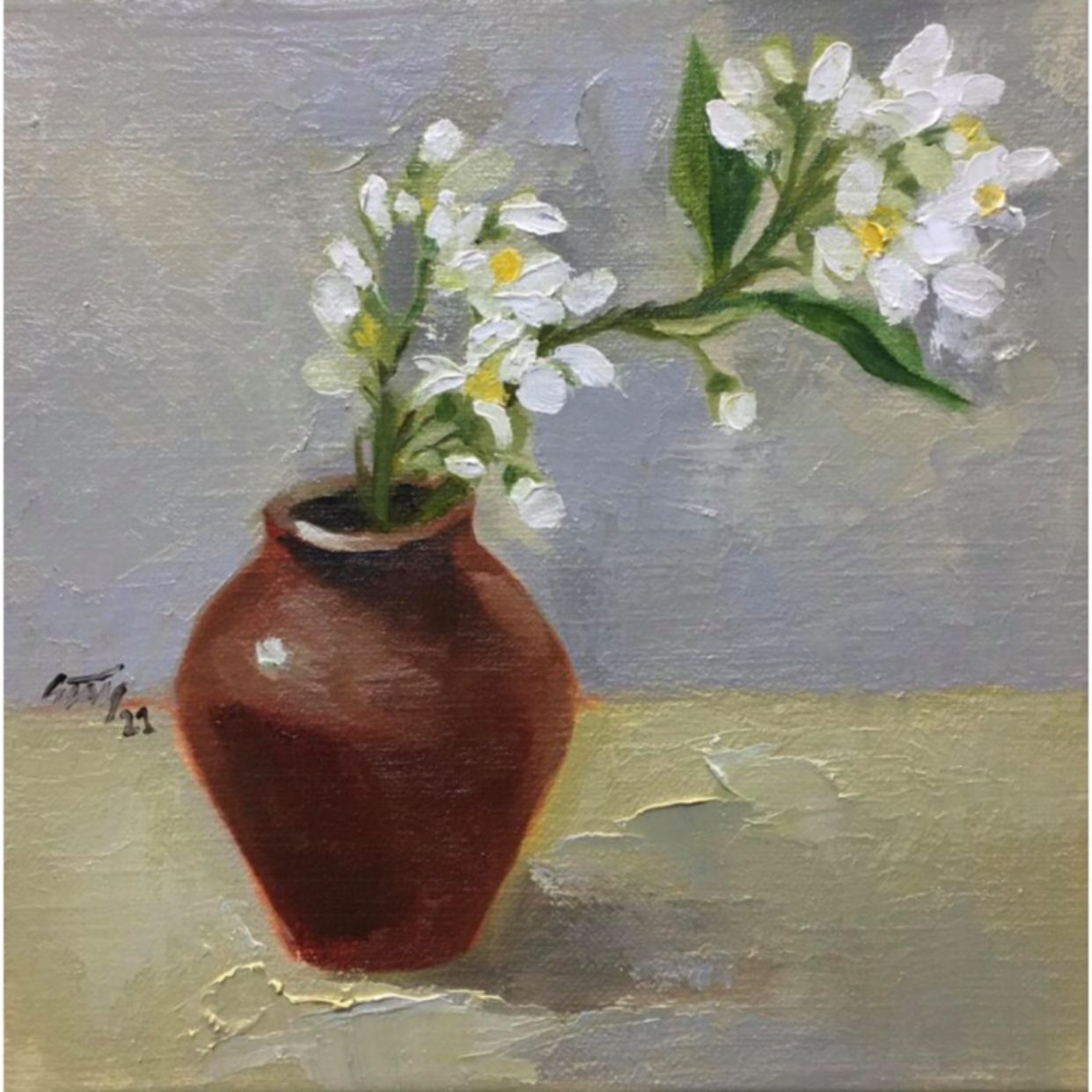 Tranh Sơn Dầu Hương Đầu Mùa 40x40cm Độc Bản Giá Tốt 