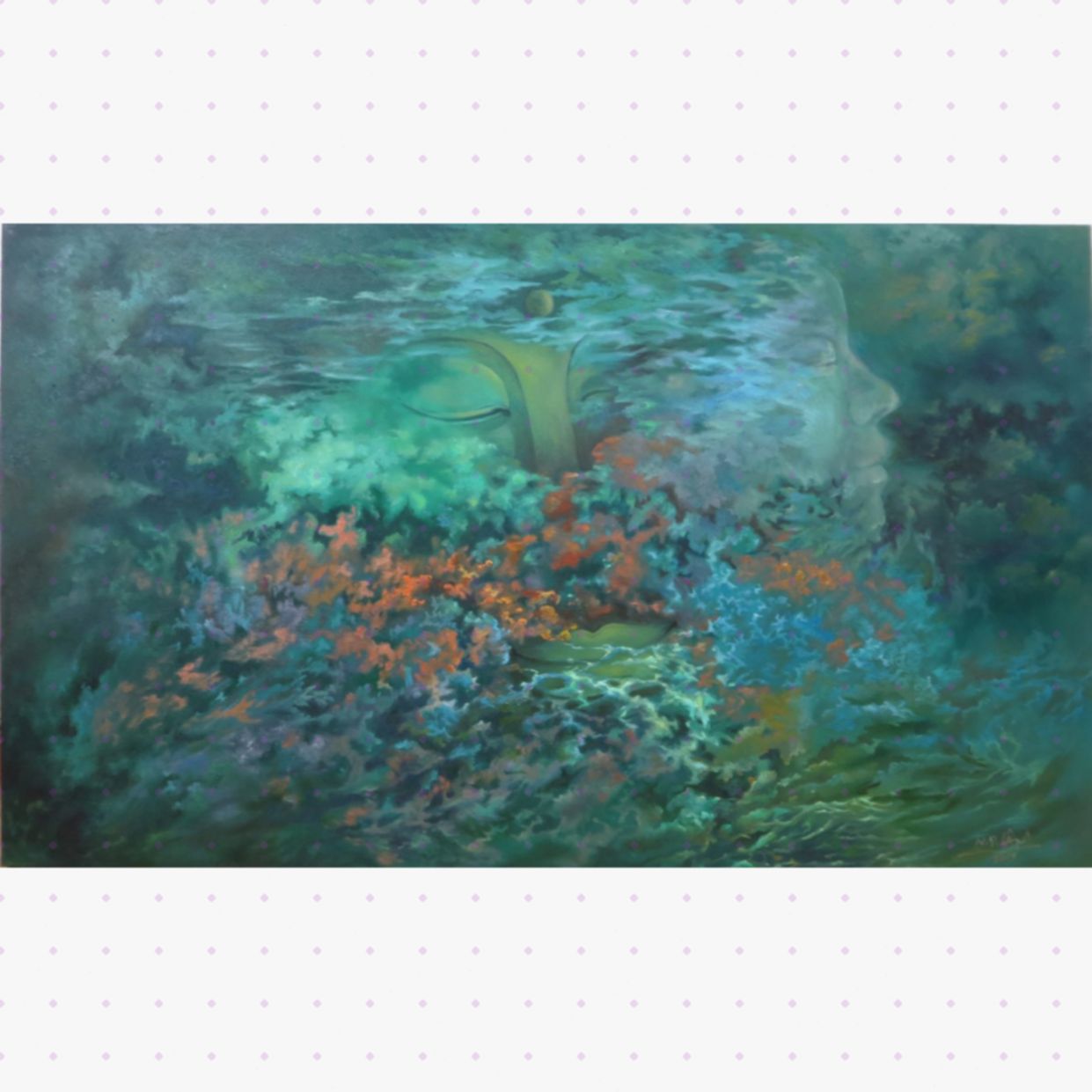 Tranh Đức Lâm GIÁC NGỘ số 9 - Sơn dầu 90x150cm, 2019 giá tốt 