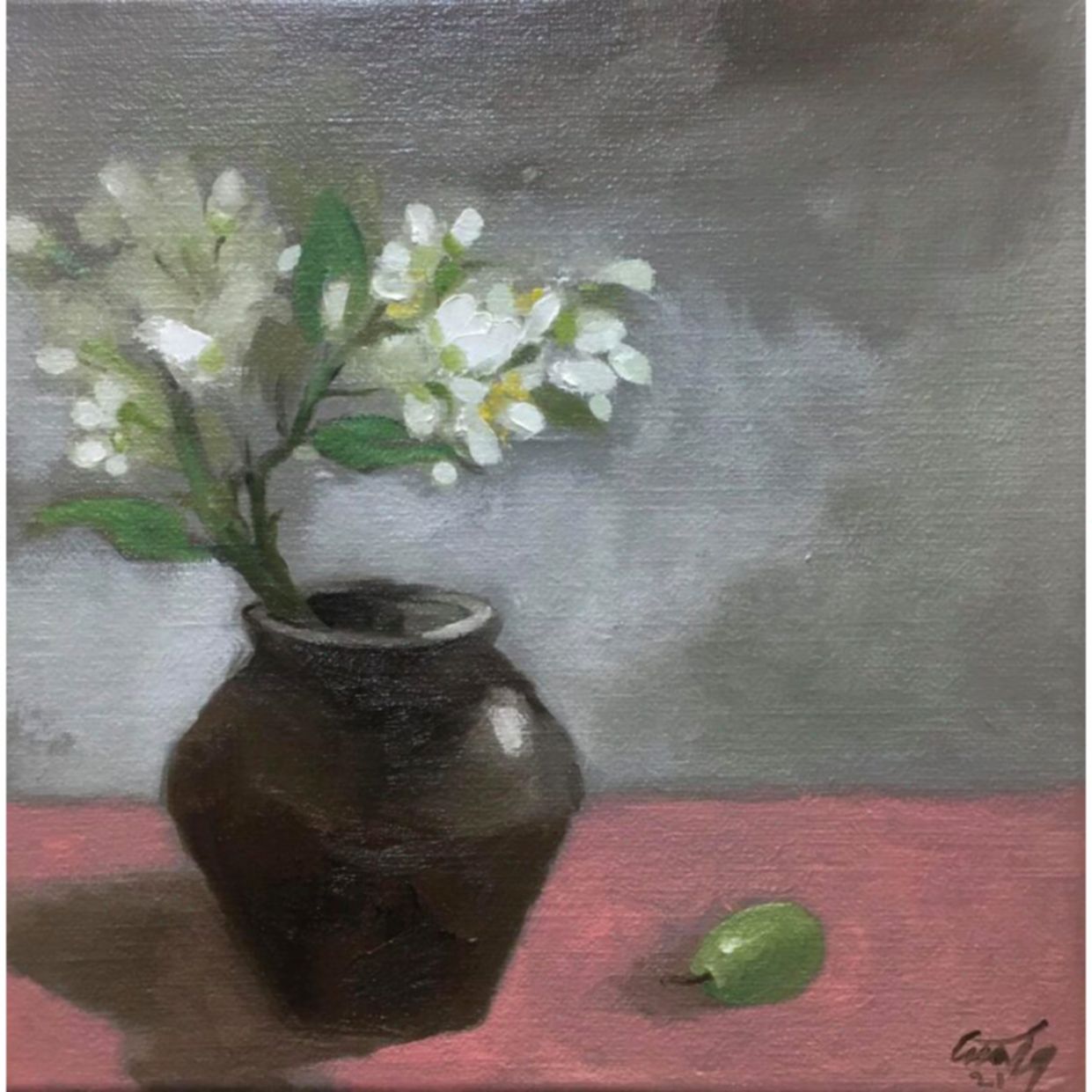 Tranh Sơn Dầu Hương Đầu Mùa 40x40cm Độc Bản Họa Sĩ Chất Lượng 