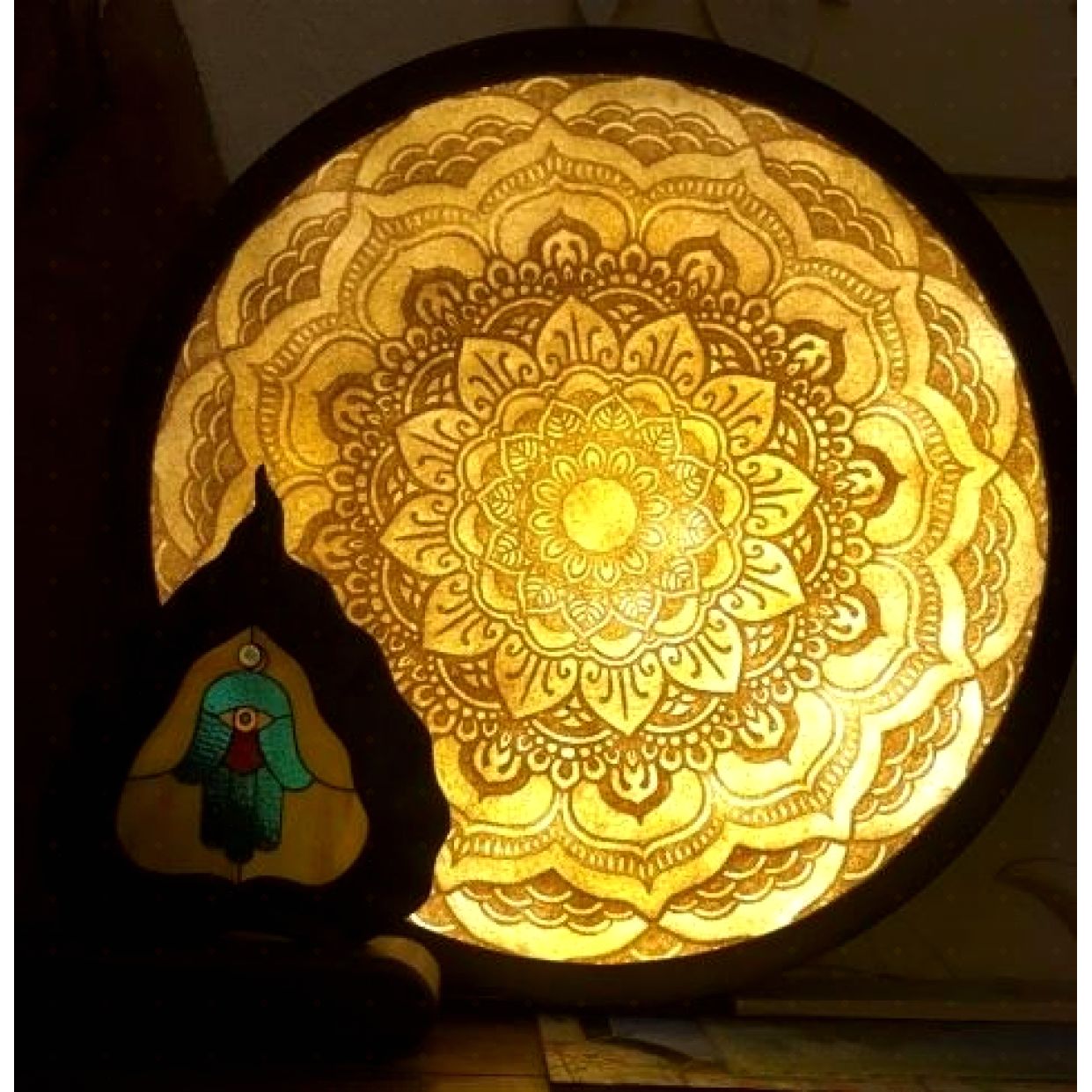 Tranh dừa mandala Phật Giáo độc đáo, quà tặng phong thủy 