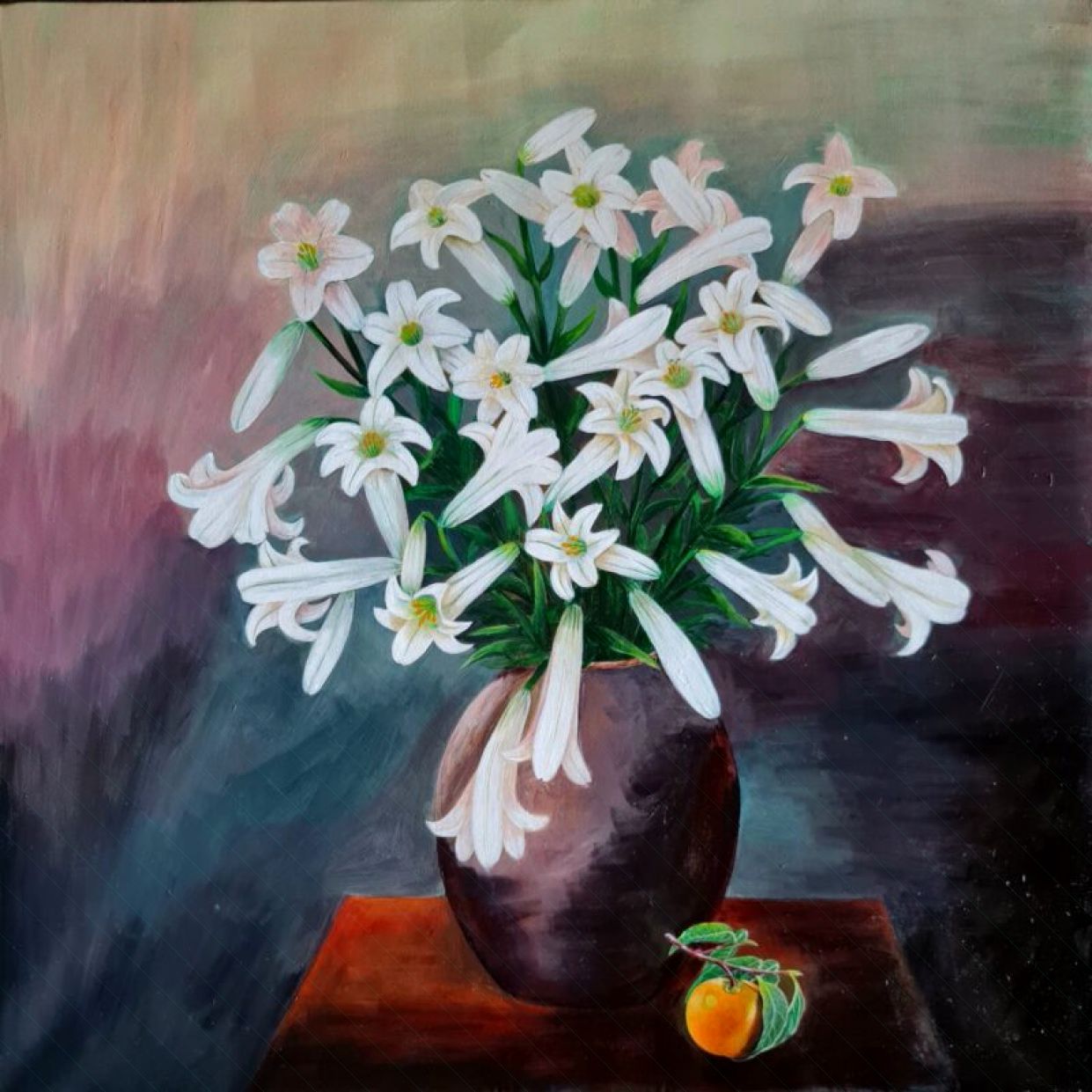 Tranh Hoa Tháng Tư 60x60cm Acrylic Độc Bản Tác Quyền 