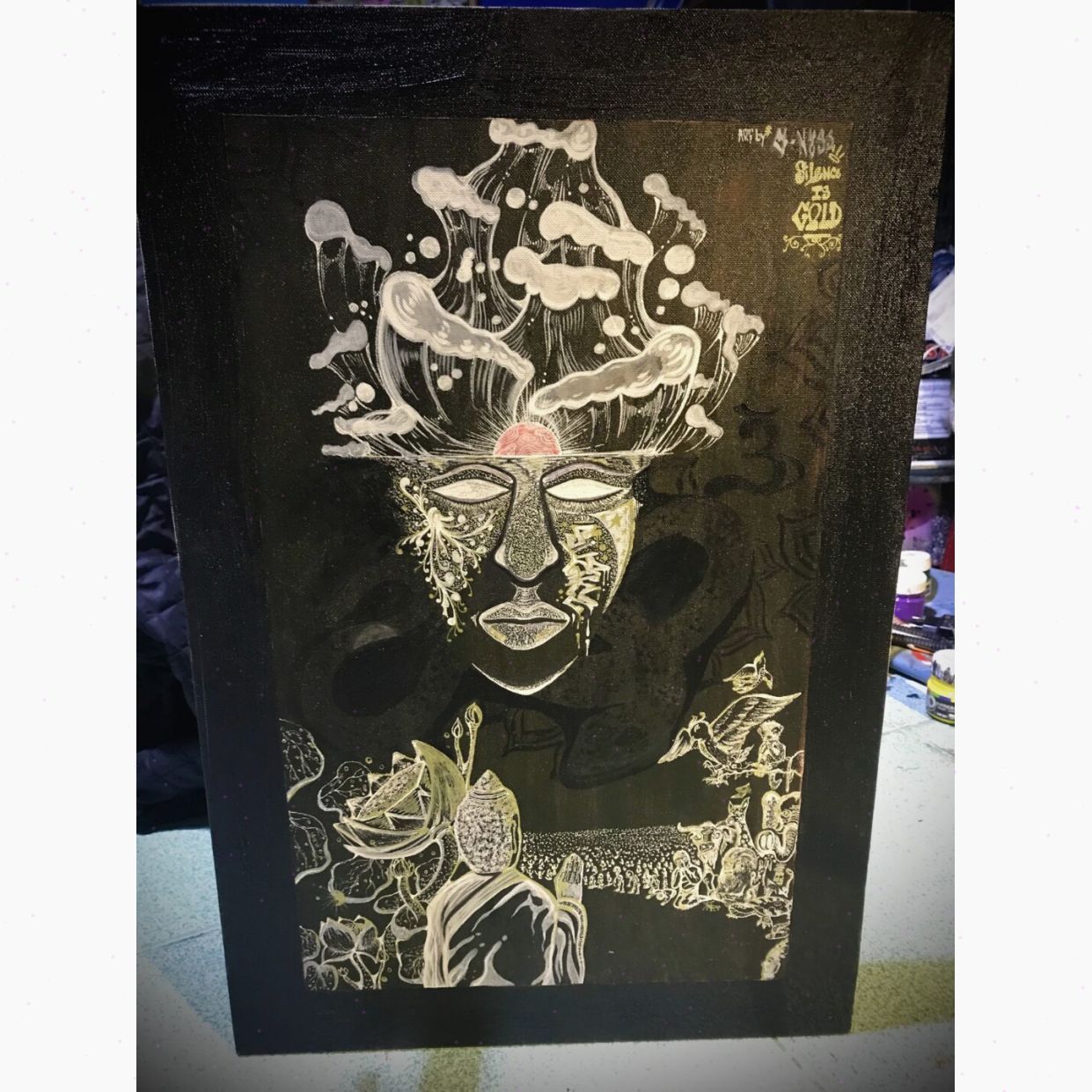 Tranh Nghệ Thuật Độc Bản Acrylic 40x60cm Tác Quyền Họa Sĩ 