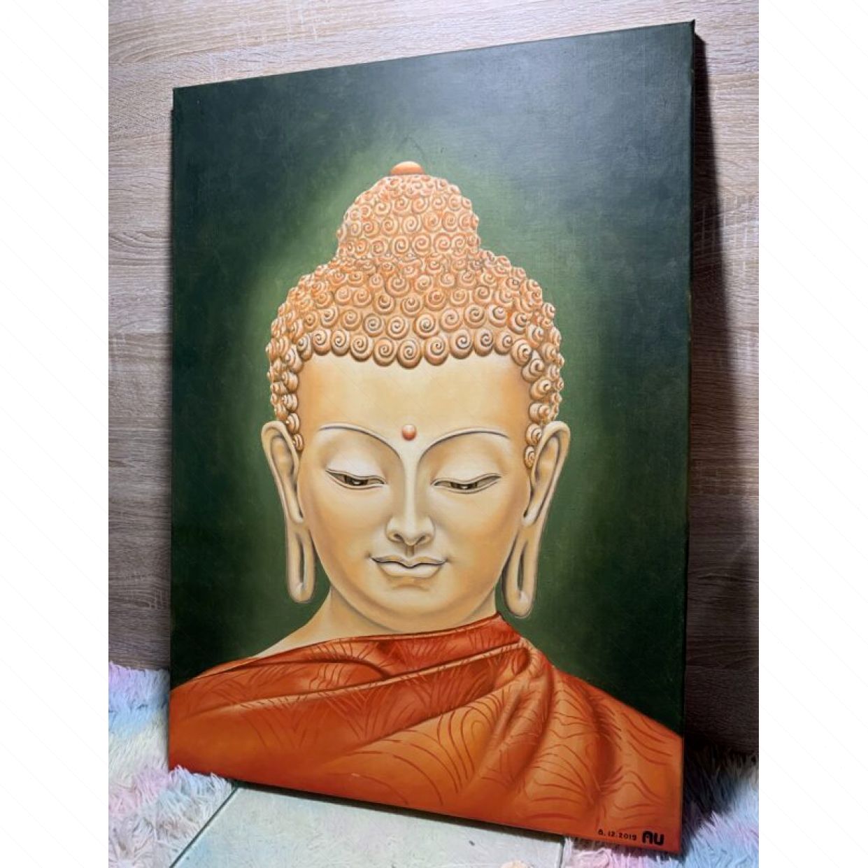 Tranh Sơn Dầu Buddha Độc Bản 50x70cm Chất Lượng Cao 