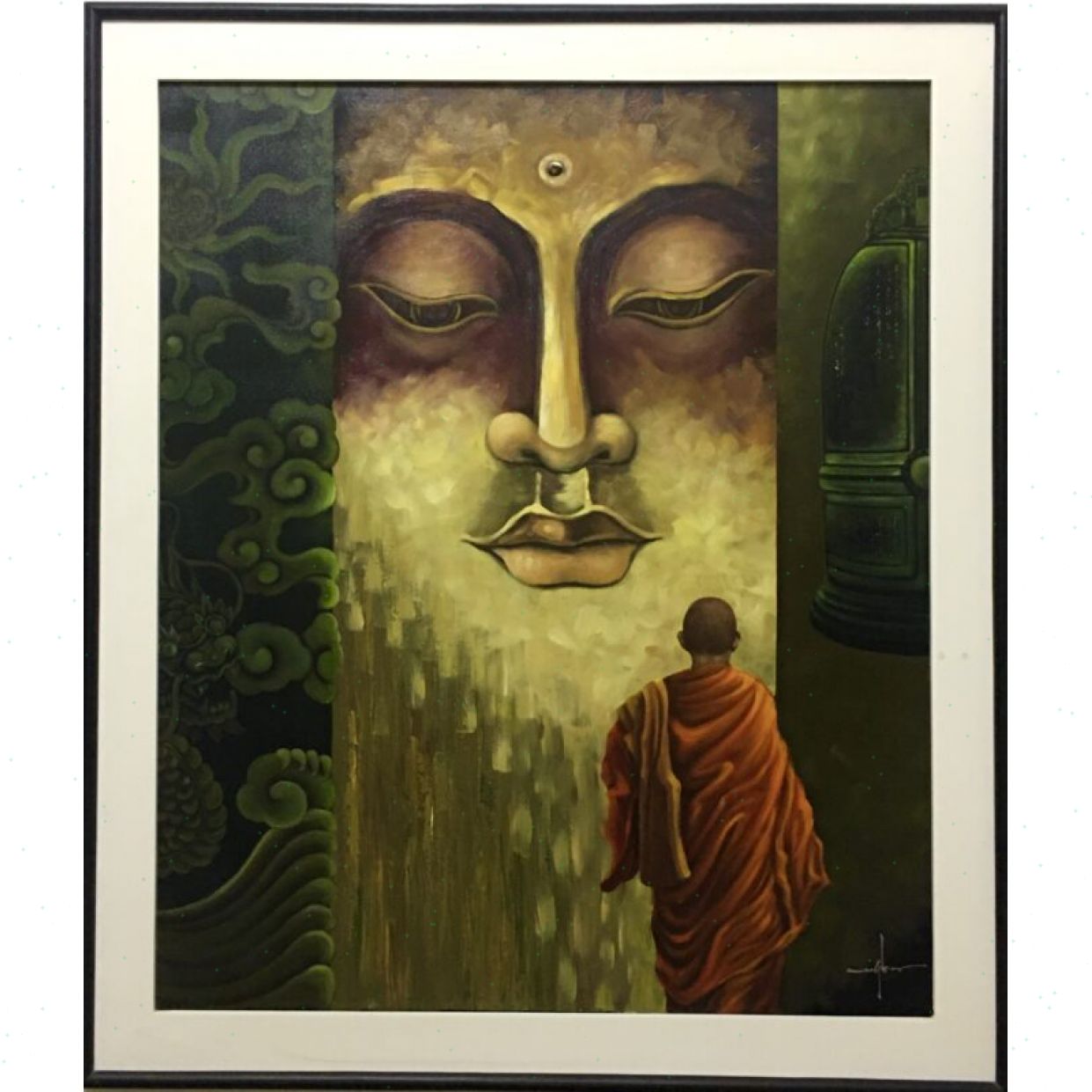 Tranh Phật Giáo Zen Thiền sơn dầu độc bản tặng quà ý nghĩa 