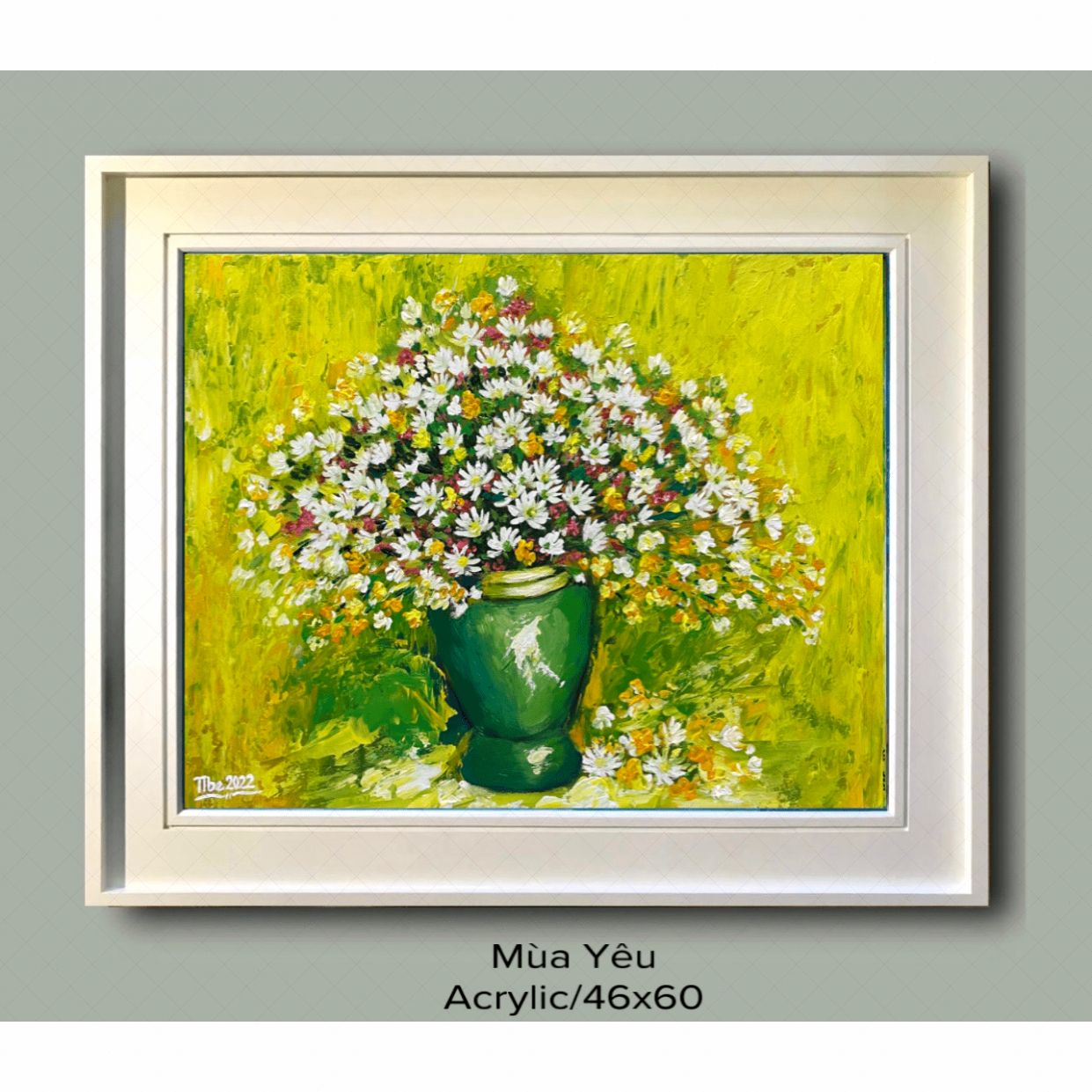 Tranh Hoa Mùa Yêu Acrylic Độc Bản Kích Thước 46x60cm Giá Tốt 