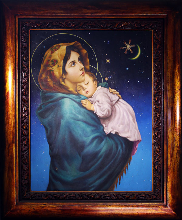 Tranh sơn dầu Đức Mẹ Maria TCC003 đẹp độc đáo tại Minh Hưng