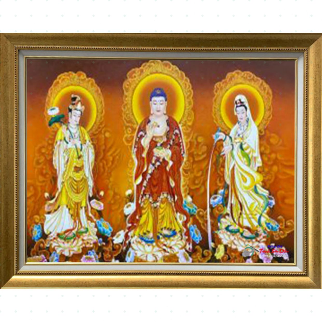 Tranh Tam Thế Phật Sơn Dầu Canvas Đẹp Tại Minh Hưng Gallery 