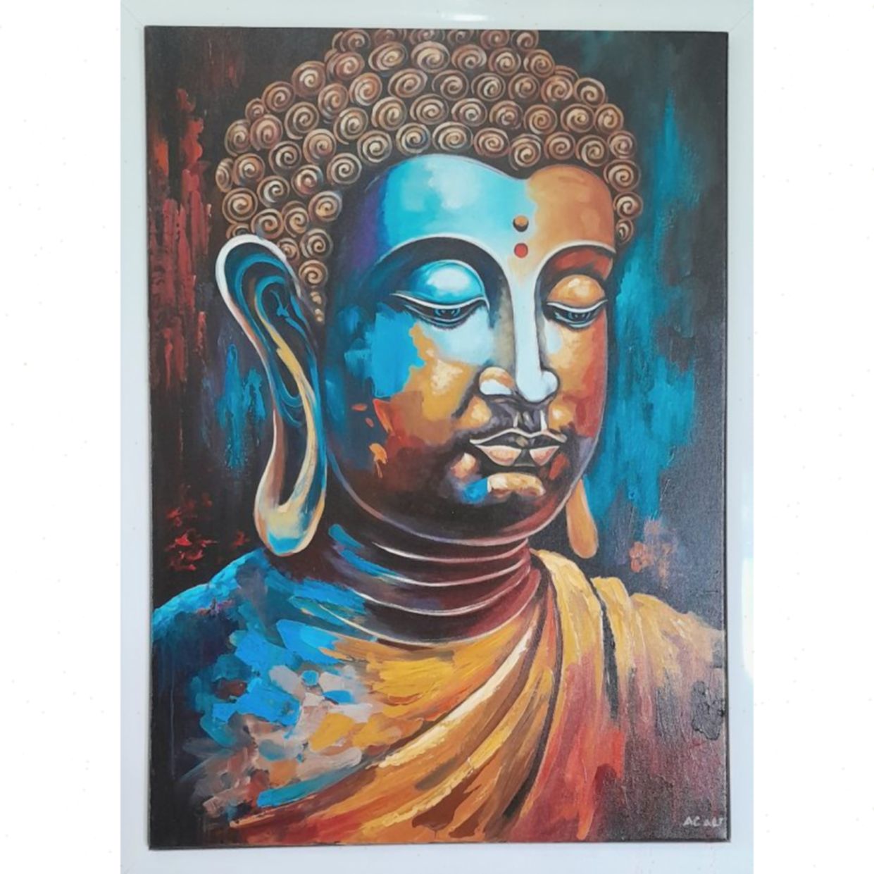Tranh Phật Giáo Mô Phật Acrylic 50x70cm Độc Bản Tác Quyền 