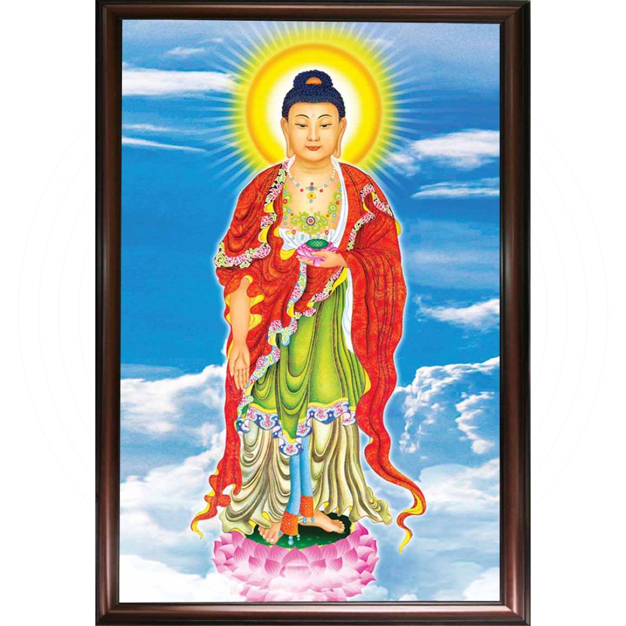 Tranh Phật A Di Đà Sơn Dầu TP022 60x90cm Tặng Khung Đẹp 