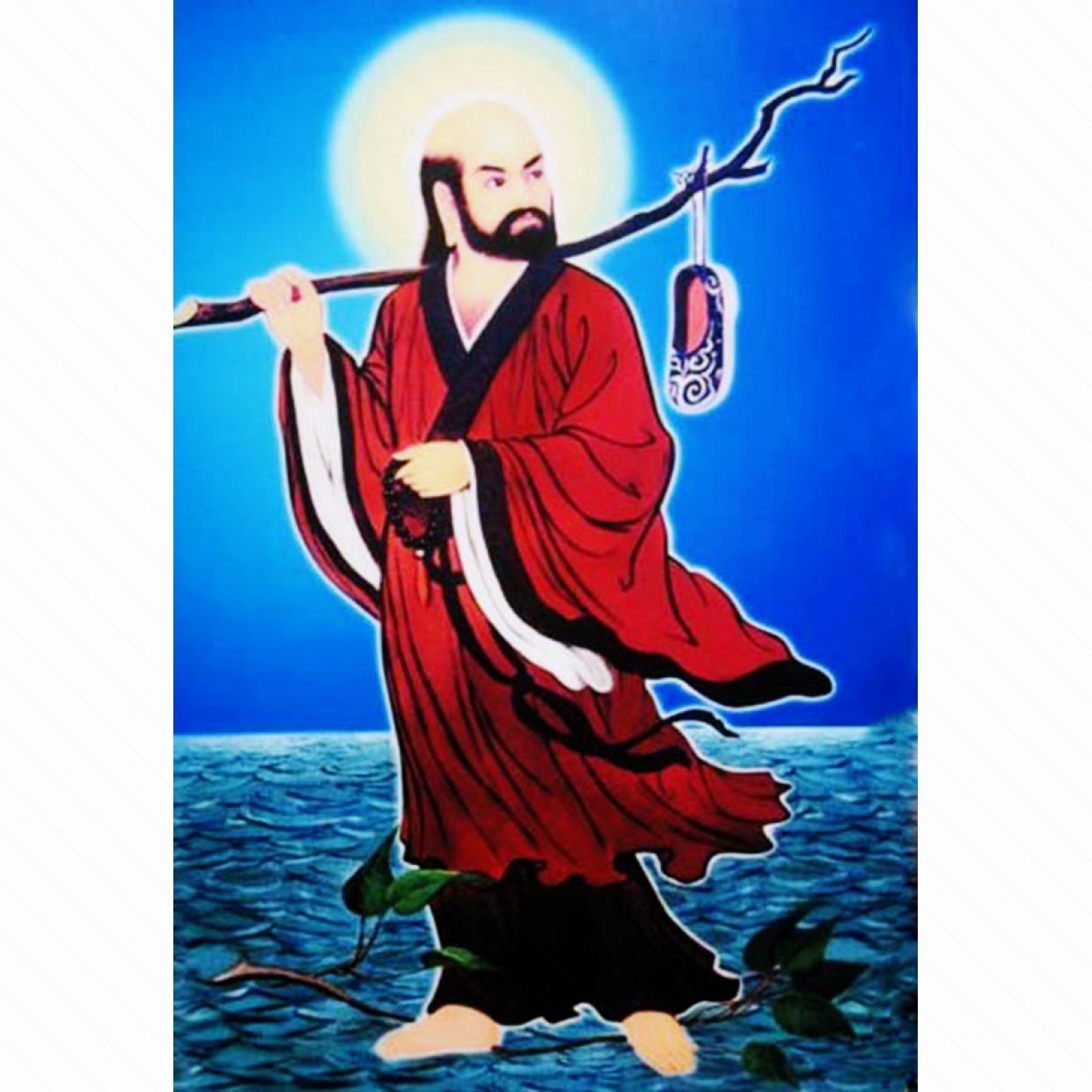 Tranh Sơn Dầu Đạt Ma Tổ Sư TP013 Canvas Khung Gỗ Sang Trọng 