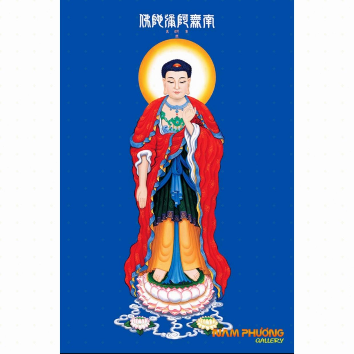 Tranh Phật A Di Đà Tp012 Sơn Dầu Vẽ Tay Sang Trọng Minh Hưng 