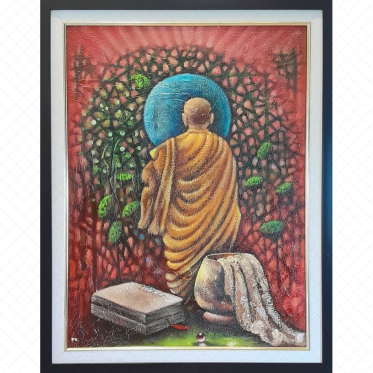 Tranh Phật Giáo Nhập Thế Sơn Dầu 60x80cm Độc Bản Tác Quyền 