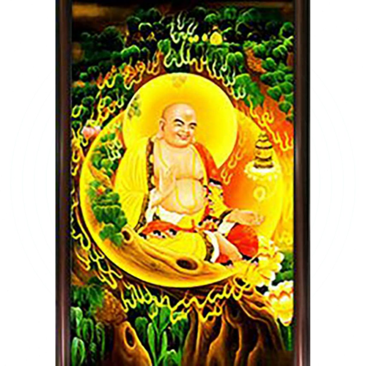 Tranh Di Lặc Bồ Tát Sơn Dầu 100% Tặng Kích Thước Theo Yêu Cầu 