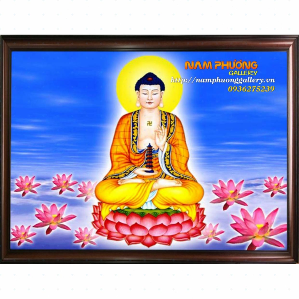 Tranh Phật Dược Sư Sơn Dầu 80x60 Tặng Khung Đẹp Giá Tốt 