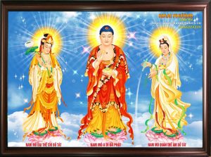 Tranh Tam Thế Phật TP001 Sơn Dầu Vải Bố Đẹp Giá Tốt