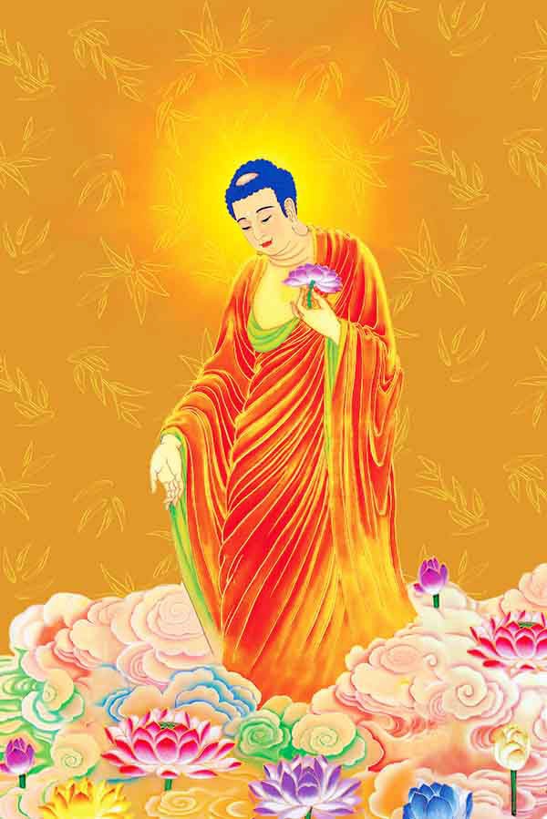 Tranh Phật A Di Đà tiếp dẫn Tp014 tranh sơn dầu canvas đẹp