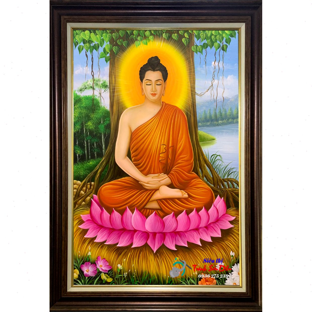 Tranh Thích Ca Mô Ni Phật đẹp Sơn Dầu chính hãng Minh Hưng Gallery 