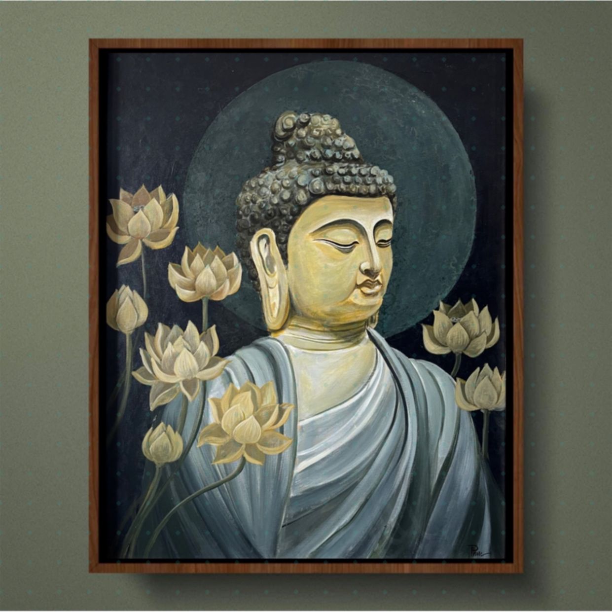 Tranh Phật Giáo Từ Tâm Acrylic Độc Bản Sang Trọng Kích Thước Lớn 
