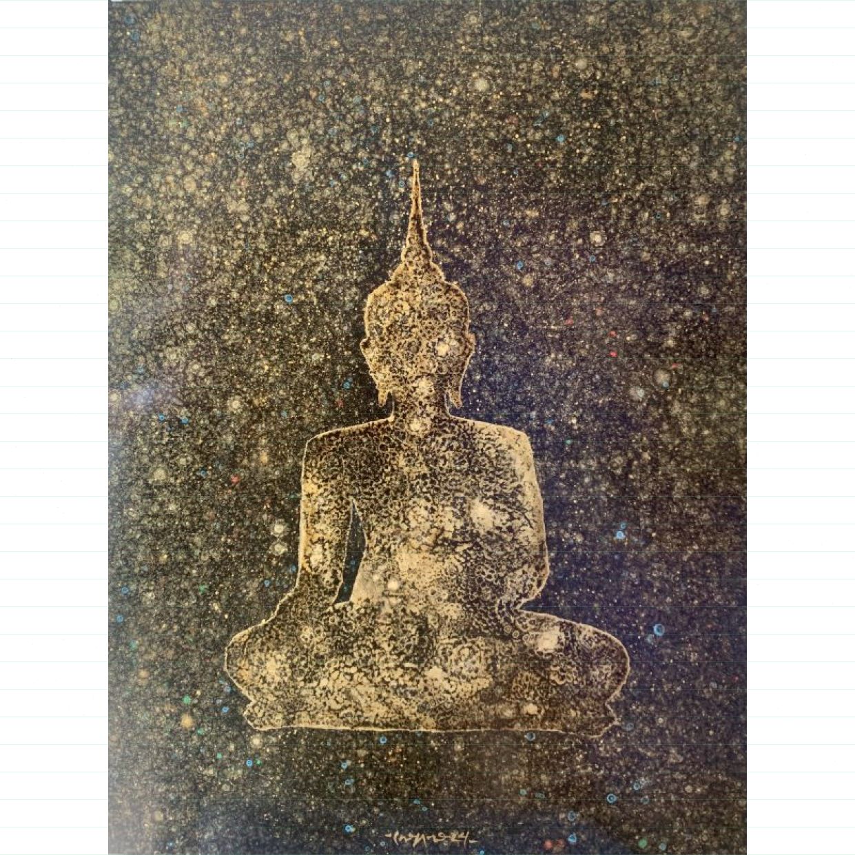 Tranh Sơn Mài Sáng Tác Độc Bản 60x80cm - Bình Yên Sang Trọng 