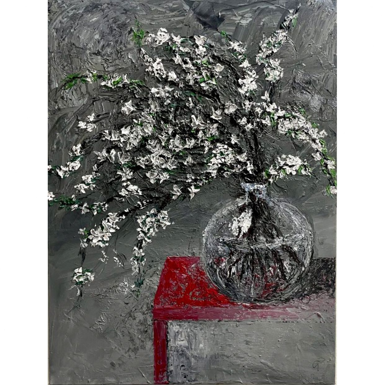 Tranh Sơn Dầu Hoa Anh Đào Đẹp, Canvas Cao Cấp, Quà Tặng Sang 