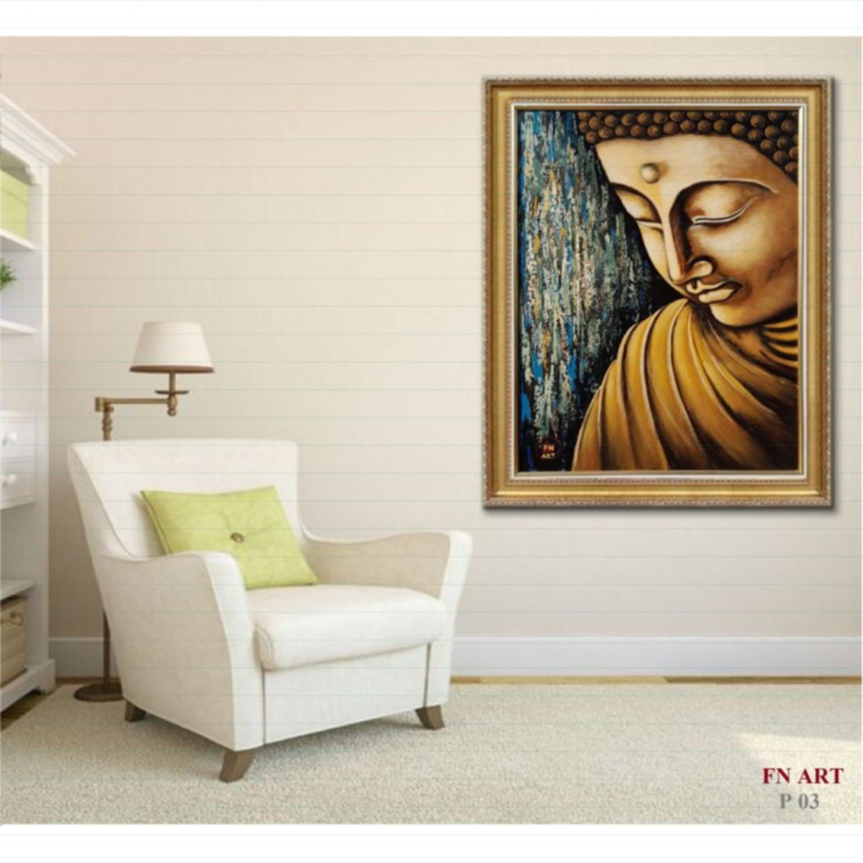 Tranh Phật Giáo Sơn Dầu P03 50x70cm Độc Bản Bản Quyền 