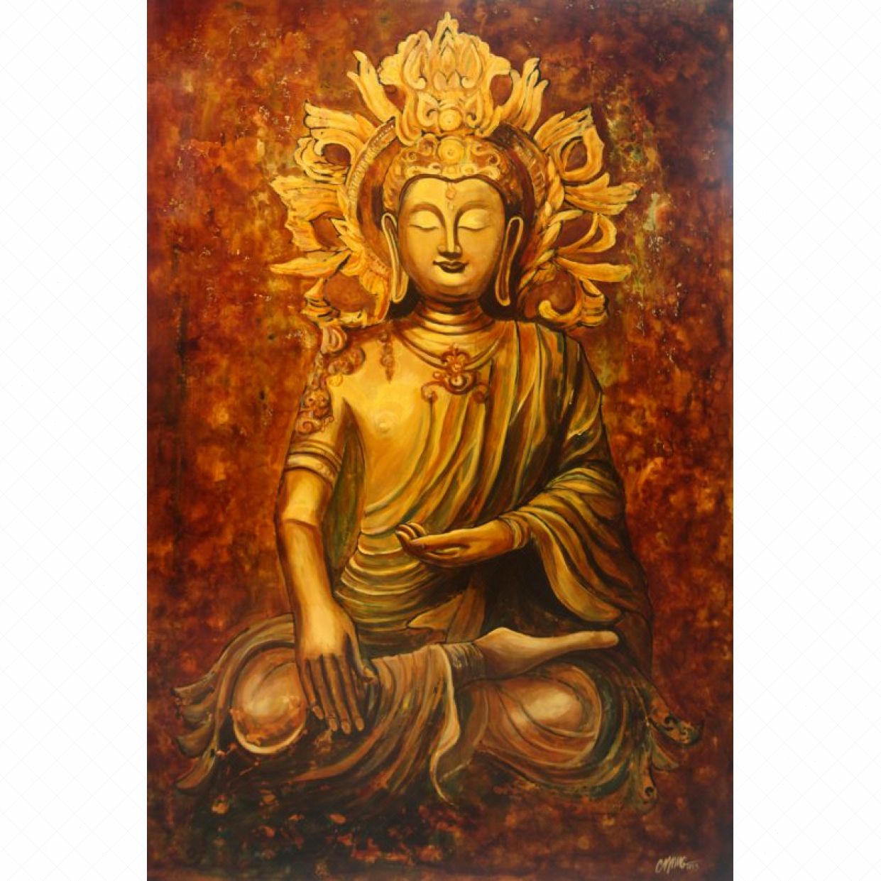 Tranh Sơn Mài Kim Thân Độc Bản Sang Trọng Tặng Giấy Phân Quyền 