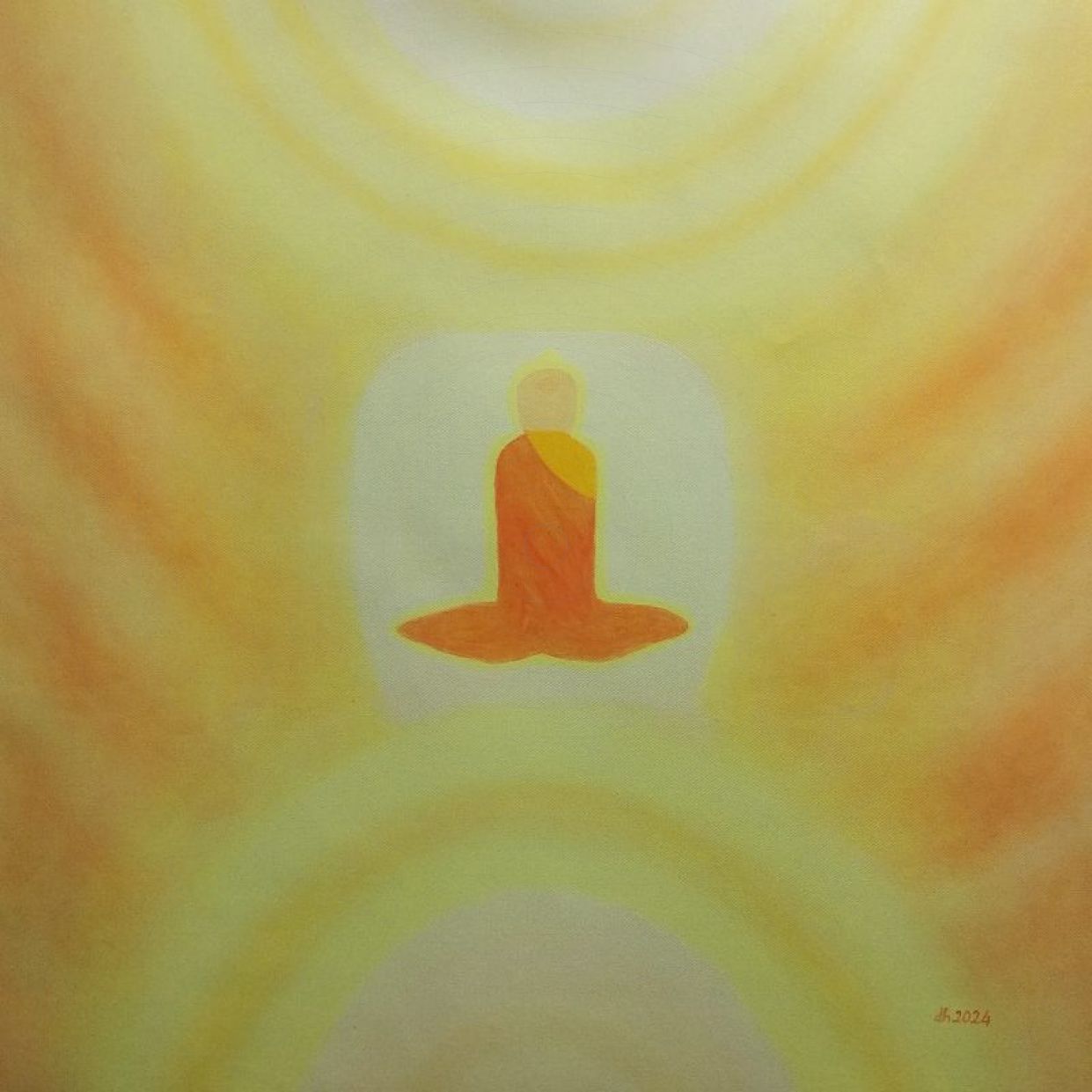 Tranh Phật Giáo Tĩnh Lặng 2 Sơn Dầu Acrylic Kích Thước 50x50cm Giá Tốt 