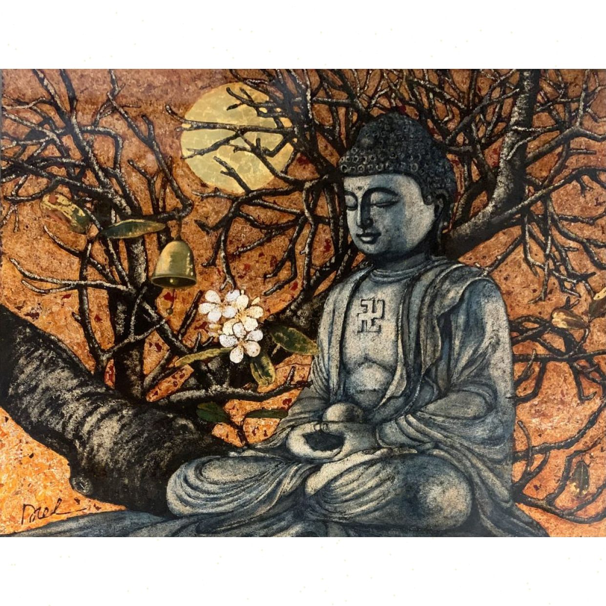 Tranh Sơn Mài Vô Đề độc bản 110x140cm chuẩn quyền tác giả 