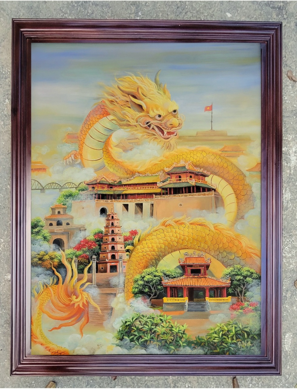 Tranh Đất của Rồng Acrylic 90x120cm Độc Bản Sang Trọng 2024 