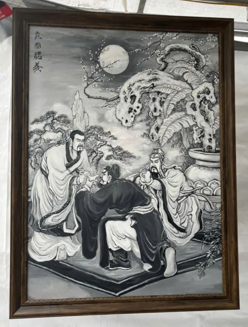 Tranh Phong Thủy Nghĩa Vườn Đào Sơn Dầu 90x130 Sang Trọng 