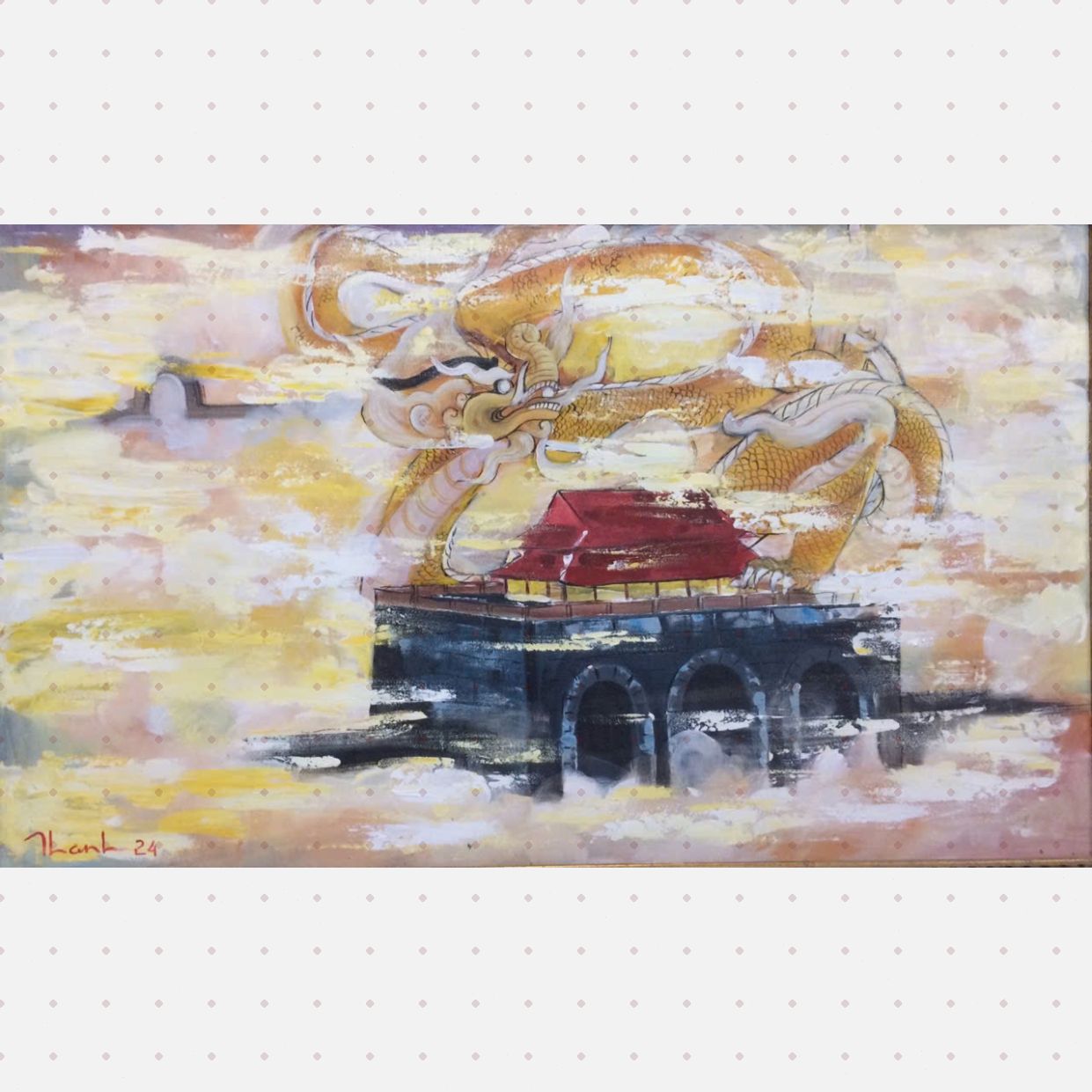 Tranh Nghệ Thuật Nhâm Thìn 60x100 Acrylic độc đáo treo phòng 