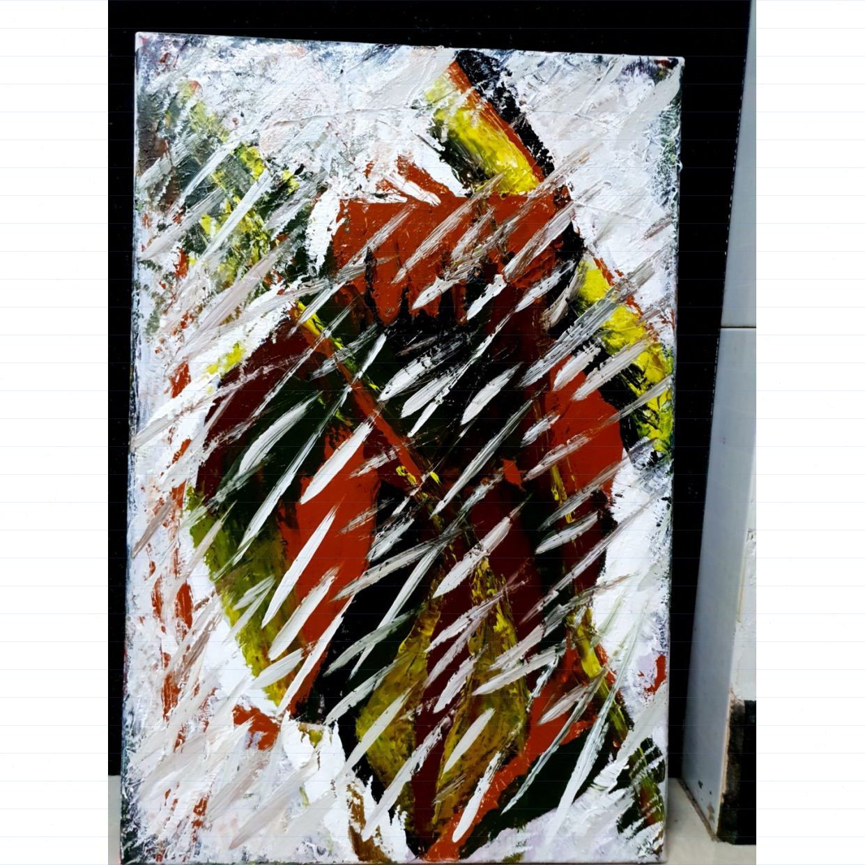 Tranh Trừu Tượng Mưa Thu Acrylic 40x60cm Trang Trí Sáng Tạo 