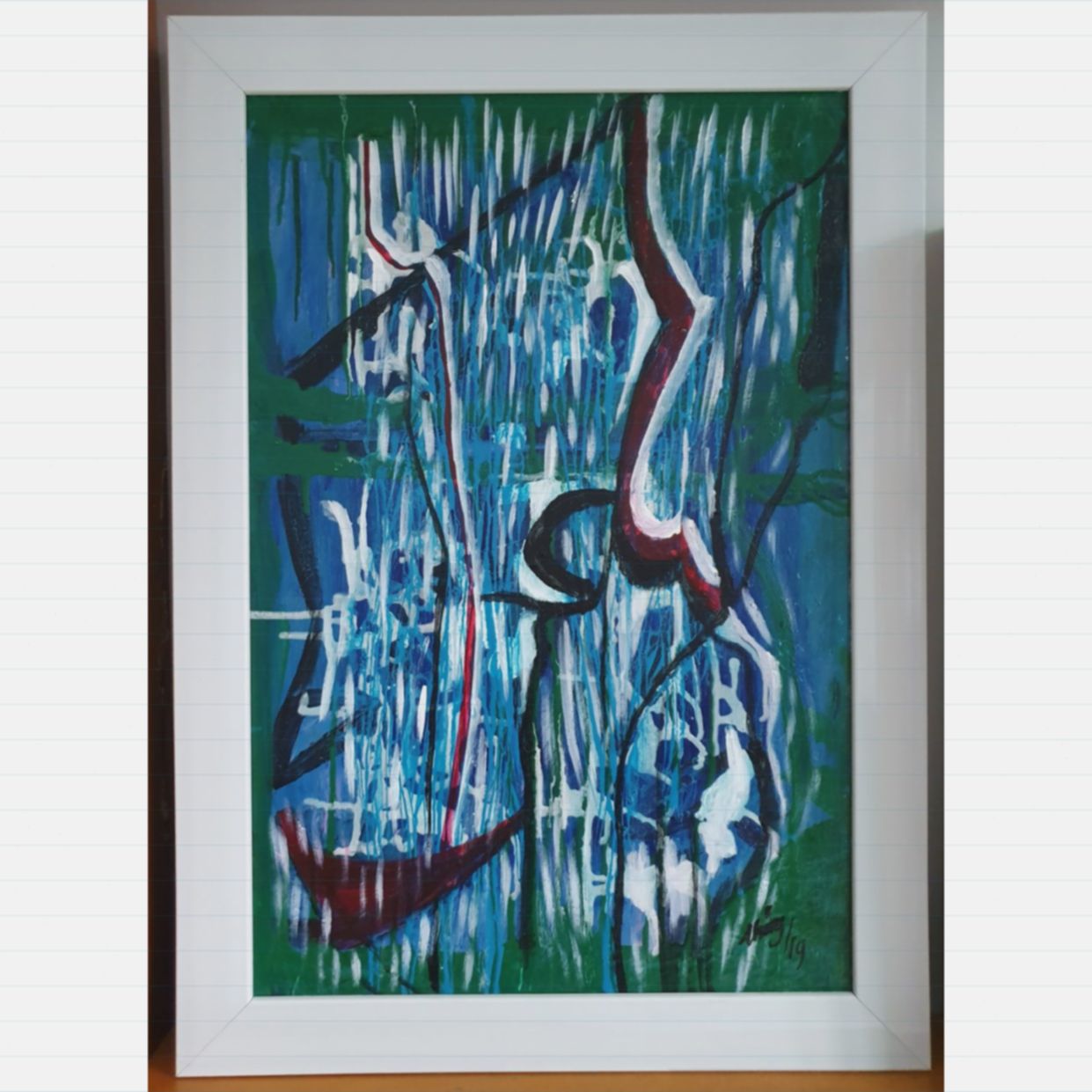 Tranh Trừu Tượng Mưa Phố 40x60cm Phòng Khách Sang Trọng 