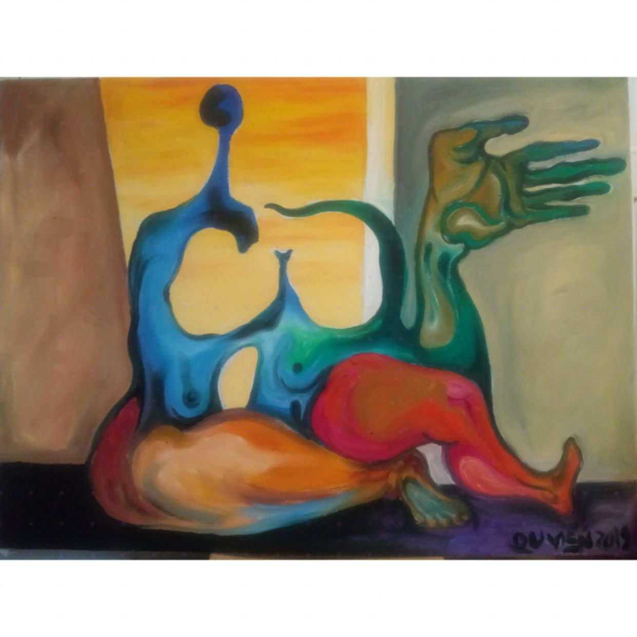 Tranh Khoả Thân Huy Quyển Sơn Dầu 60x80cm Độc Đáo Sang Trọng 