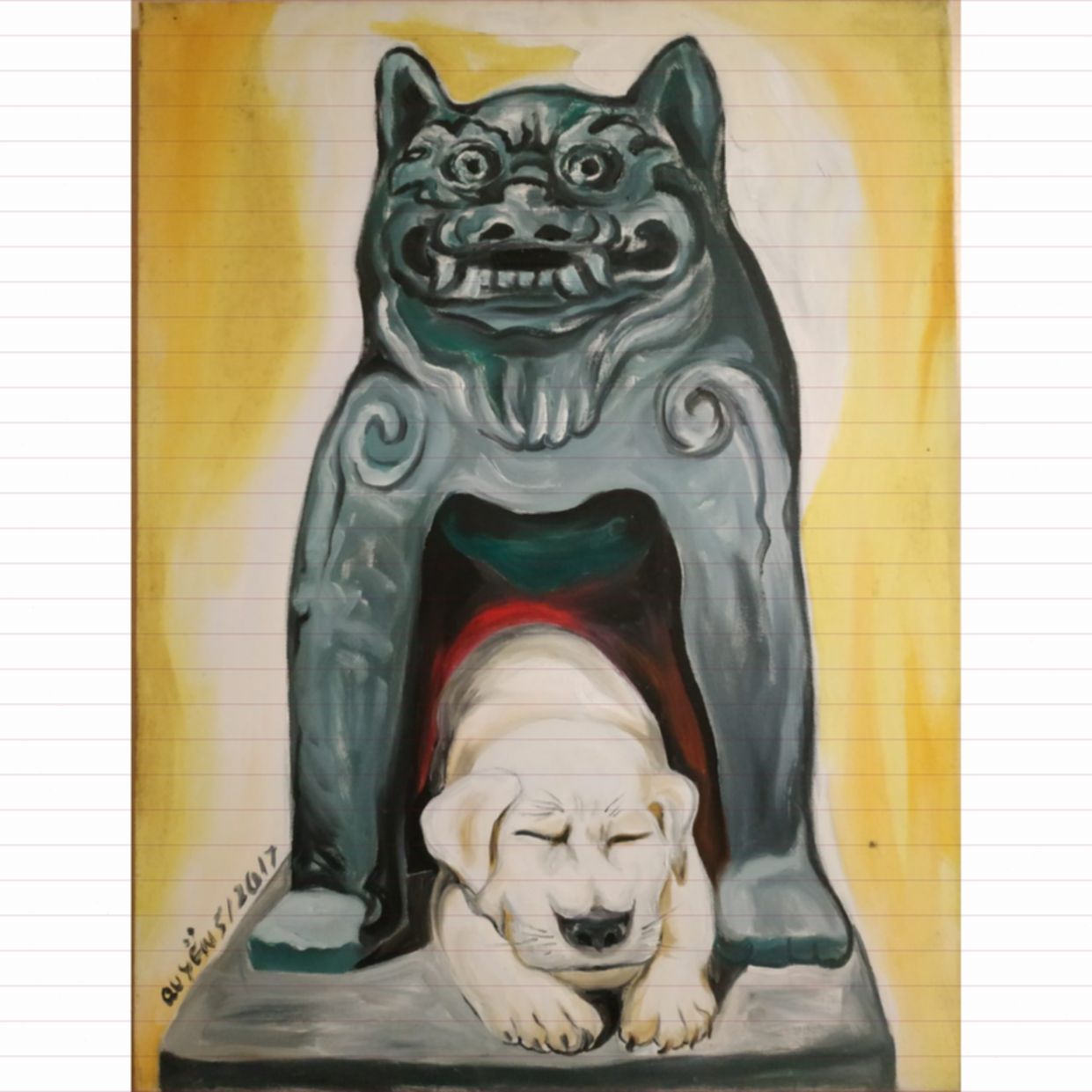 Tranh Sơn Dầu Nương Náu Huy Quyển Kích Thước Lớn 60x80cm 