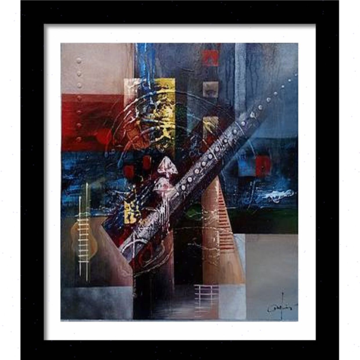 Tranh Trừu Tượng Memory 60cm x 60cm Khung Acrylic Sang Trọng 