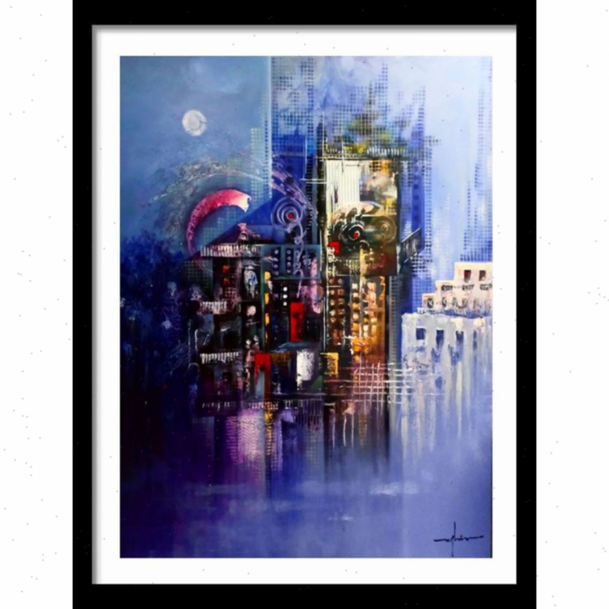 Tranh Trừu Tượng Century night 70x90cm Sang Trọng Bắt Mắt 