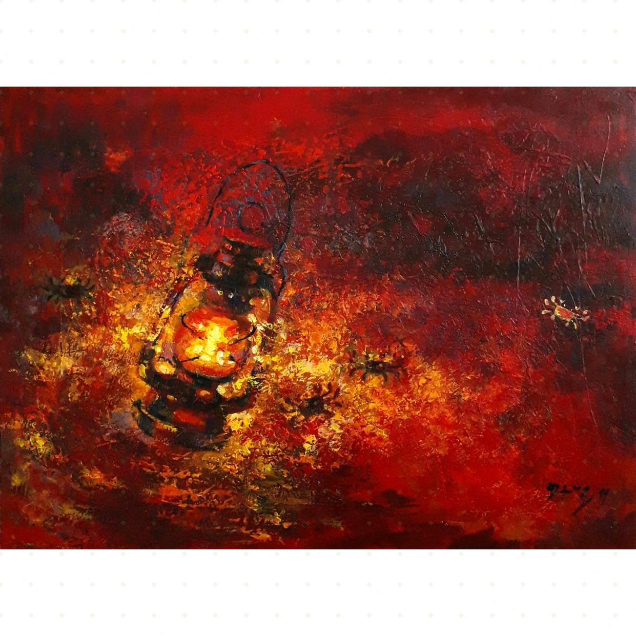 Tranh Đèn Đức Long 45x60cm Acrilic Vải Bố Sang Trọng 