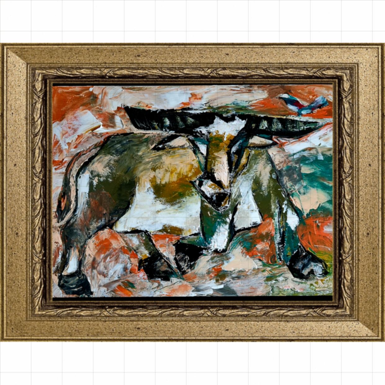 Tranh acrylic Nguyễn Thịnh Đón xuân tết 2021 50x70cm sang trọng 