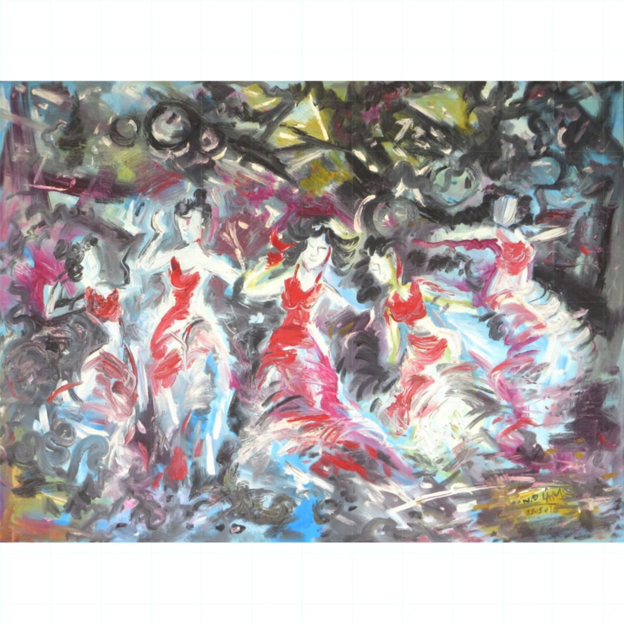 Tranh Nghệ Thuật Đêm Cuồng Say Sơn dầu 90x120cm Sang Trọng 