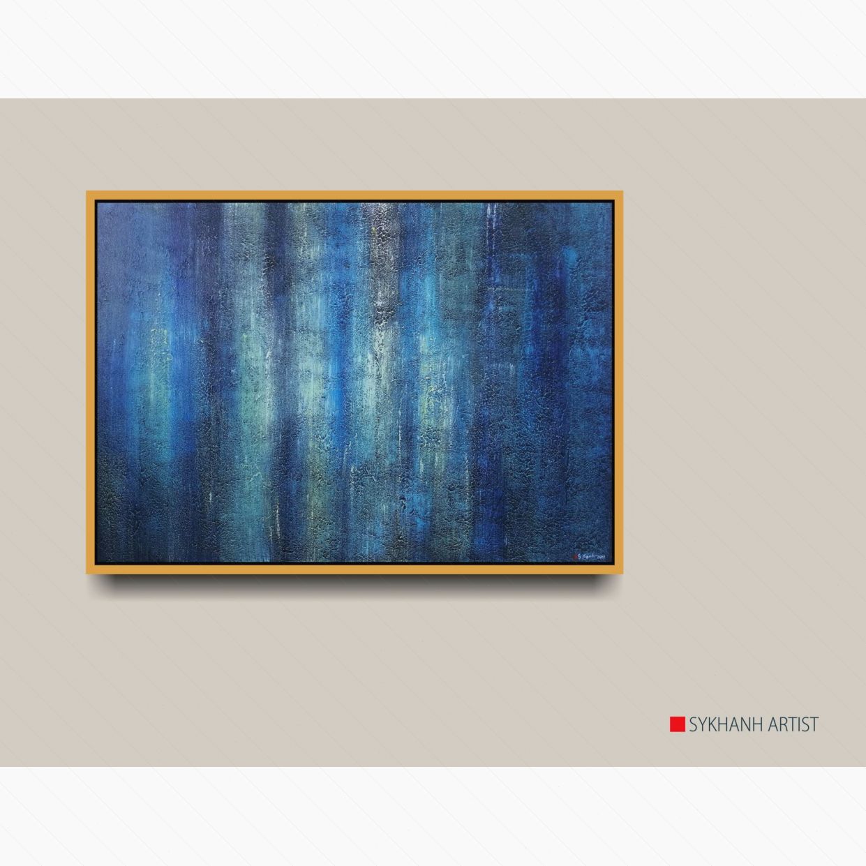 Tranh trừu tượng mưa xuân 1 tranh acrylic đẹp 70x100cm 
