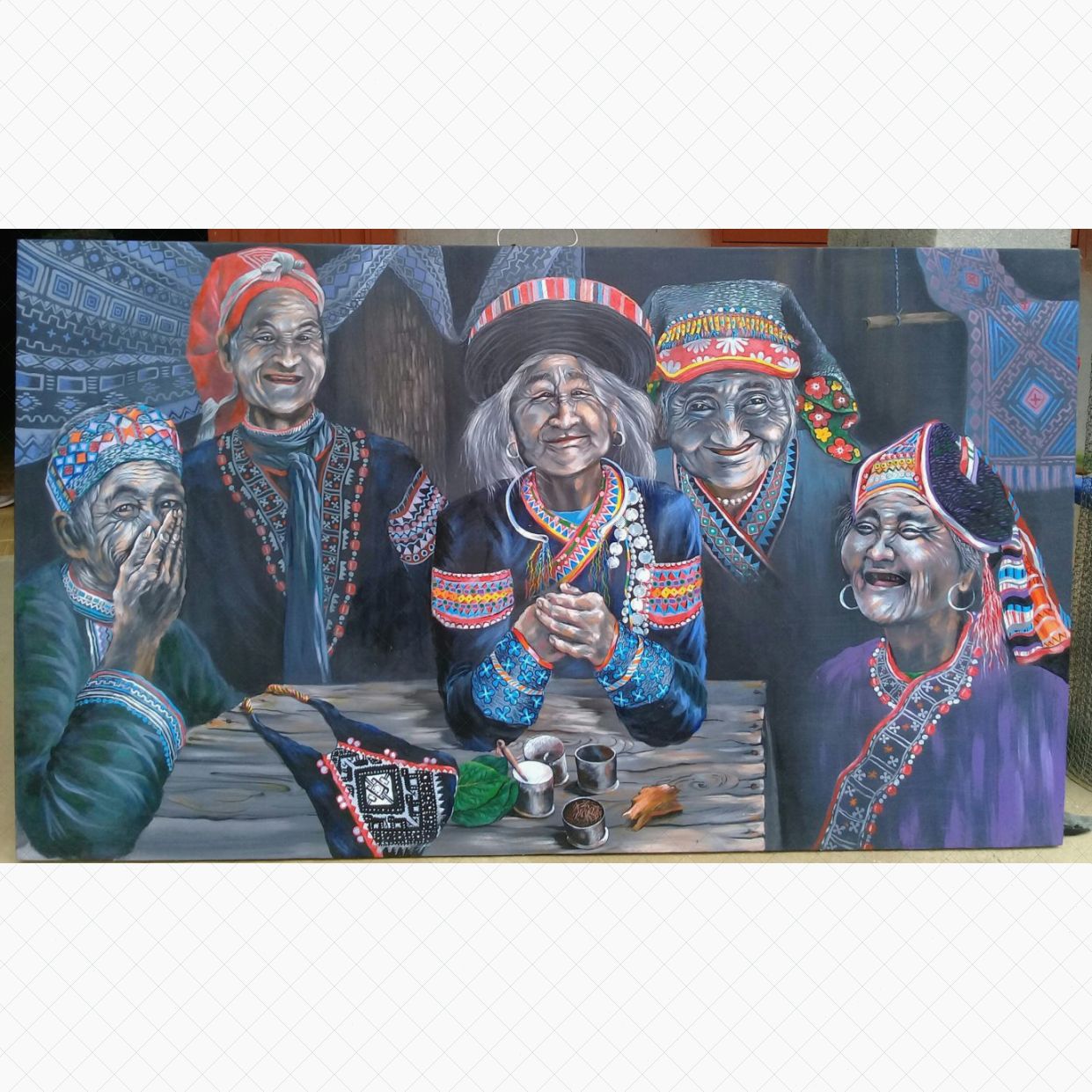 Lý Dược tranh acrylic độc bản 85x130cm tranh nghệ thuật 