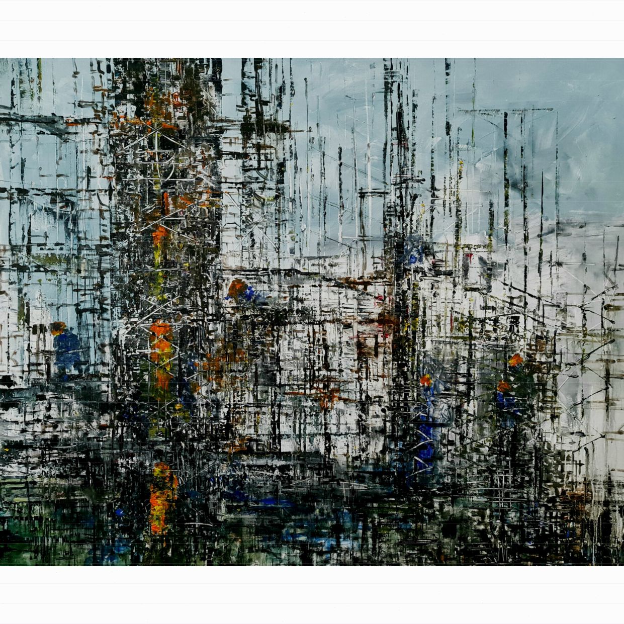 Tranh Sơn Dầu Phố Mới Canvas 120x100cm Sang Trọng, Bền Đẹp 