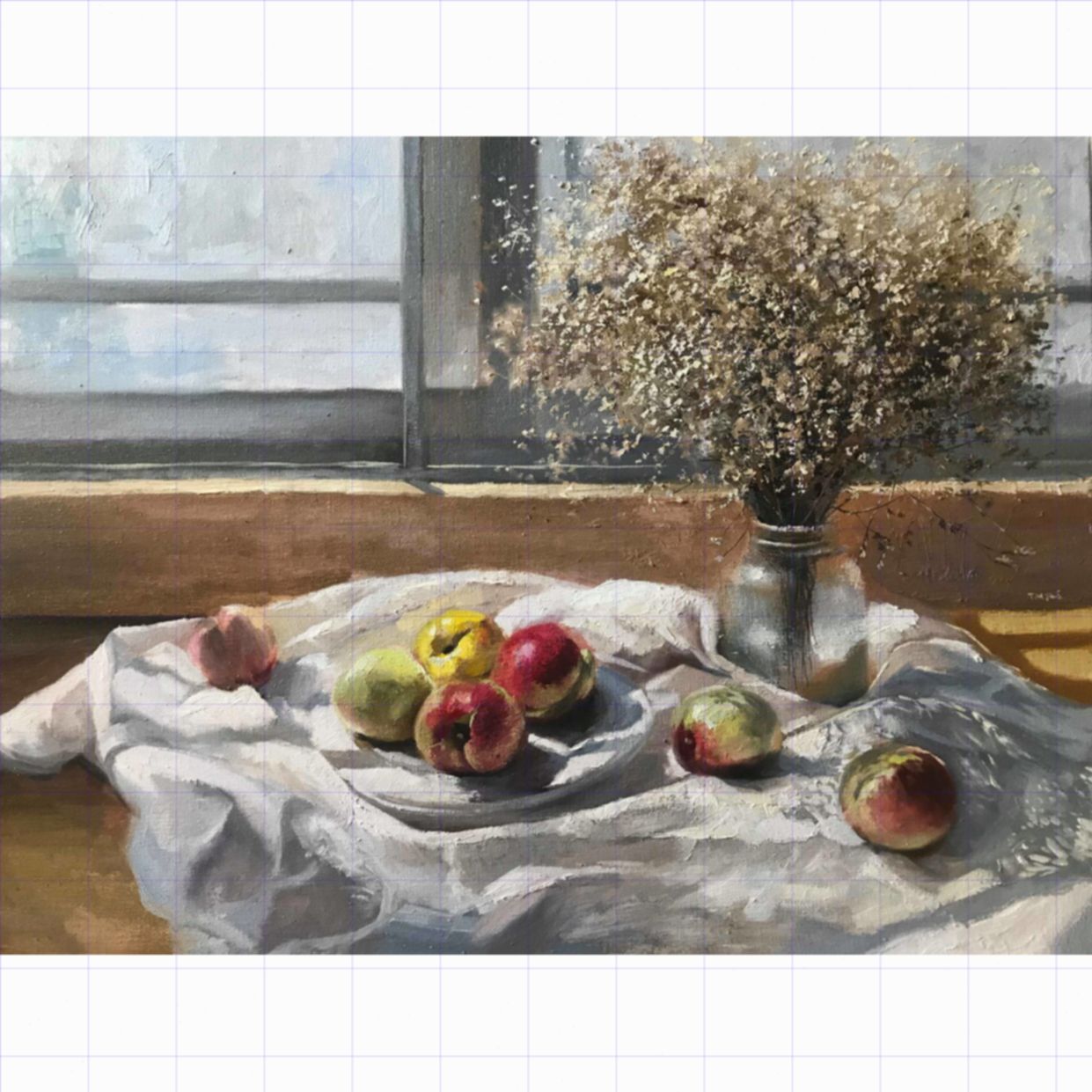 Tranh sơn dầu Một sớm mùa thu độc đáo Kích thước 70x90cm 