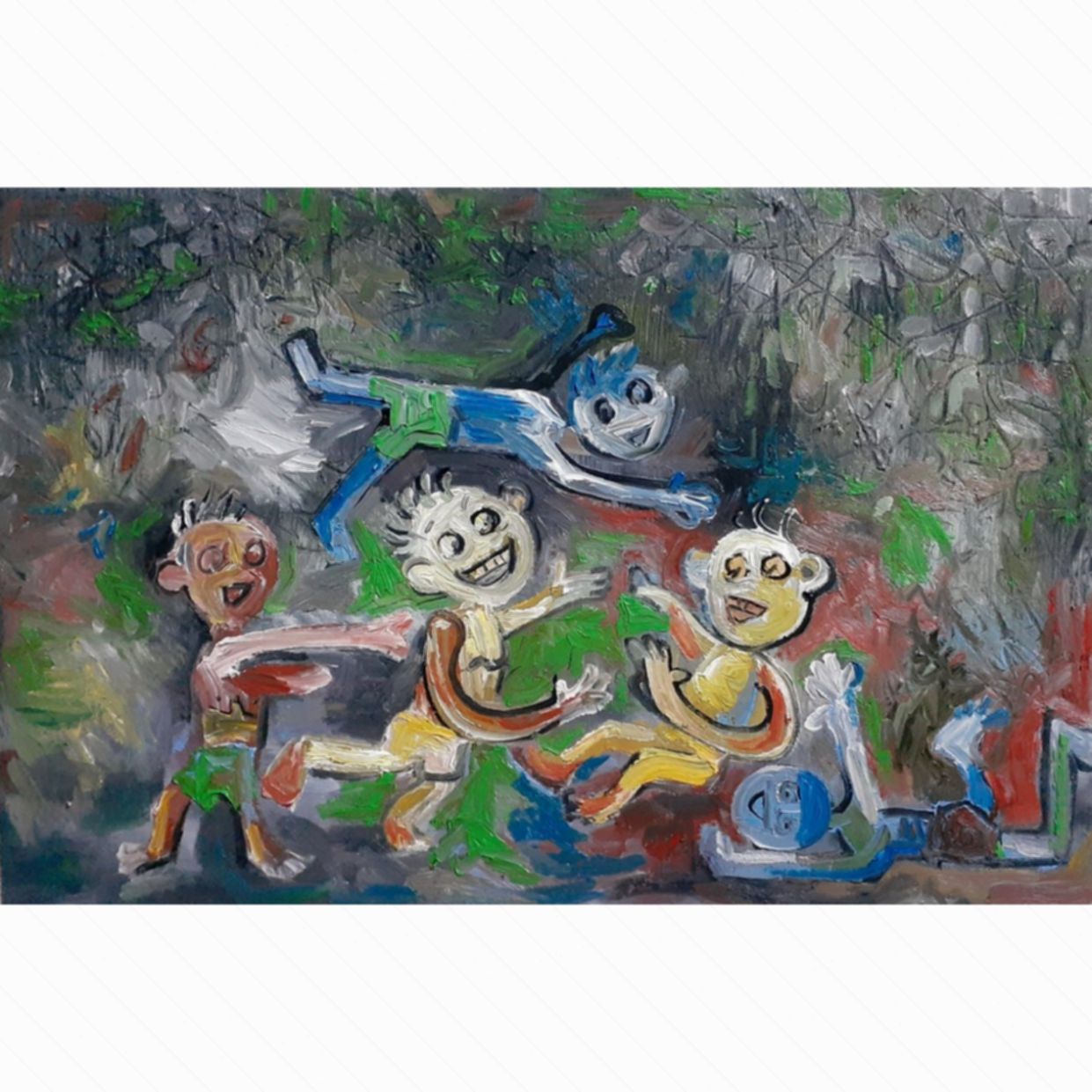 Tranh Đuổi Bắt Sơn Dầu 40x60cm - Nghệ Thuật Tường Đẹp 
